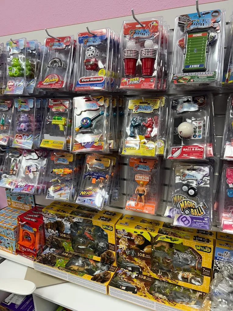 Toys and games on the World's Smallest wall at Missy Kay's